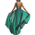 Robes de soirée longues vertes à paillettes à manches longues Taille S look fashion pour femme 