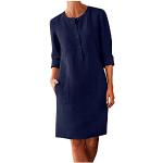 Robes longues bohèmes de soirée bleus clairs maxi à manches longues à col rond Taille 3 XL plus size style bohème pour femme 