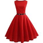 Robes à pois de soirée rouges à pois Taille XXL look vintage pour femme en promo 