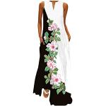 Robes longues fleuries de mariée noires à fleurs mi-longues Taille L plus size style bohème pour femme 