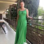 Robes décolletées vertes tressées en jersey sans manches look vintage pour femme 