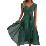 Robes de bal longues de mariée vertes en dentelle à paillettes au genou à manches trois-quart Taille M plus size look fashion pour femme 