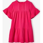 Robes de cérémonie Vertbaudet rose framboise en coton Taille 4 ans pour fille en promo de la boutique en ligne Vertbaudet.fr 