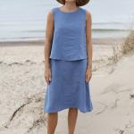 Robes d'été bleues oeko-tex éco-responsable Taille L classiques pour femme 