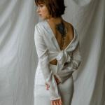 Robes en satin à manches longues éco-responsable midi à manches longues à col rond Taille XS classiques pour femme 