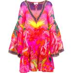 Robes en soie Camilla lilas à volants look fashion pour femme 