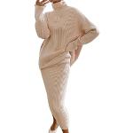 Déguisements d'ange beiges midi à manches longues à col roulé Taille 5 XL plus size look gothique pour femme 