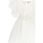 Robes de cérémonie Monnalisa blanc crème en tulle Taille 4 ans pour fille en promo de la boutique en ligne Monnalisa.com/fr 