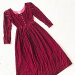 Robes en velours rouges en velours à strass à motif moutons Taille XS look vintage pour femme 