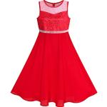 Robes de soirée rouges en mousseline à strass lavable en machine Taille 14 ans look fashion pour fille de la boutique en ligne Amazon.fr 