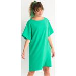 Robes d'été vertes en polyester à motif bateaux à manches courtes à col bateau Taille XXL pour femme en promo 