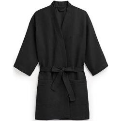 Robe Gaufrée Personnalisée - Kimono Noir Robe Noire Cadeau Personnalisé De Mariage Demoiselle D'honneur Fête La Mariée Mariage