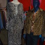 Robes argentées à effet léopard à manches longues à manches longues look fashion pour femme 