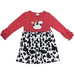 Robes imprimées rouges à volants à motif vaches Taille 7 ans pour fille de la boutique en ligne Etsy.com 