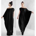 Maxis robes pour la fête des mères noires à motif bateaux éco-responsable maxi à épaules dénudées look fashion pour femme 