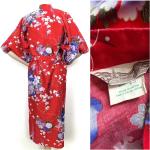 Robes fleuries rouges à fleurs en coton Pays Taille XS look vintage pour femme 