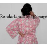 Robes à imprimés roses en coton Tailles uniques look casual pour femme 