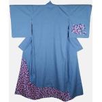 Robes de chambre longues bleues à fleurs look asiatique pour femme 