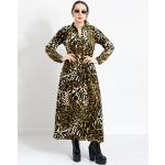 Robes en velours à effet léopard en velours maxi à manches longues Taille XXL look vintage pour femme 