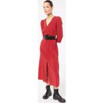 Robes cache-coeur Etam rouge bordeaux longues à manches trois-quart à col en V Taille XXS pour femme 