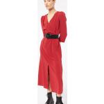 Robes cache-coeur Etam rouge bordeaux longues à manches trois-quart à col en V Taille M pour femme 