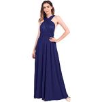 Robes de bal longues bleu marine à bretelles spaghetti Taille XL look fashion pour femme 