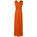 Robes de bal longues orange à bretelles spaghetti longues Taille M look fashion pour femme 