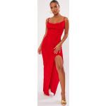 Robes col bénitier rouges à effet zèbre en fil filet longues à col bénitier Taille XS look fashion pour femme 
