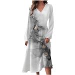 Robes de cocktail blanches en tulle à paillettes à manches longues Taille M plus size look fashion pour femme 