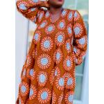 Robes longues imprimé africain smockées à motif Afrique à manches longues longues à manches longues style ethnique pour femme 