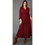 Robes cache-coeur rouges en viscose à manches trois-quart Tailles uniques look fashion pour femme 