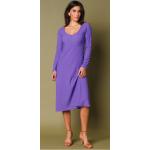 Robes en maille violettes en polyester à manches longues Taille XXL pour femme en promo 
