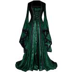 Robes longues bohèmes vertes en mousseline à paillettes à bretelles spaghetti midi sans manches Taille 4 XL plus size steampunk pour femme 