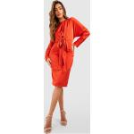 Robes en soie de demoiselle d'honneur Boohoo orange en mousseline mi-longues à manches longues Taille XL pour femme en promo 