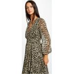 Robes Morgan à effet léopard à volants à manches longues midi à manches longues Taille S look fashion pour femme 