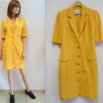Robes vintage jaunes plus size look vintage pour femme 