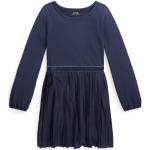 Robes plissées Ralph Lauren Polo Ralph Lauren bleues en jersey de créateur pour fille en solde de la boutique en ligne Ralph Lauren 