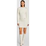 Robes en maille Morgan blanc d'ivoire à manches longues à col rond Taille S look fashion pour femme 