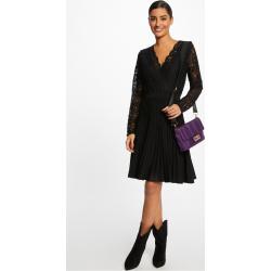 Robes trapèze Morgan noires au genou à manches longues Taille S look fashion pour femme 