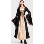 Robe rétro médiévale robe Renaissance à lacets robe à manches cloche Déguisements Halloween