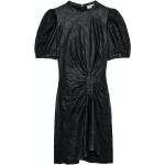 Robes en cuir Zadig & Voltaire noires à effet froissé en cuir d'agneau à manches courtes Taille M pour femme 