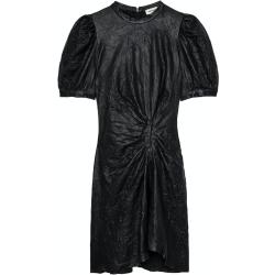 Robes en cuir Zadig & Voltaire noires à effet froissé en cuir à manches courtes Taille M pour femme 
