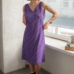 Robes violettes à rayures à rayures sans manches look vintage pour femme 