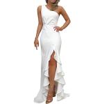 Robes de cocktail blanches en polyester Taille S look casual pour femme 