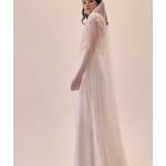 Robes de mariée blanc d'ivoire en dentelle à motif fleurs look vintage pour femme 