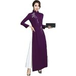 Robes d'été de soirée violettes Taille L plus size look asiatique pour femme 