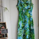 Robes fleuries vert olive à fleurs made in France au genou Taille XS look vintage pour femme 
