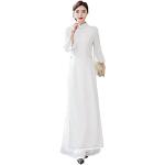 Robes d'été de soirée blanches en satin Taille 3 XL plus size look asiatique pour femme 