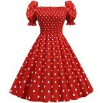 Robes de soirée longues rouges à fleurs en mousseline à sequins Audrey Hepburn minis à manches longues à col rond Taille XXL plus size style bohème pour femme 