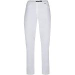 Robell Style BELLA09 - Pantalon Femme 7/8 Confortable et Stretch, Jambe Droite avec Revers et Poches arrières Couleur Blanc Taille 38